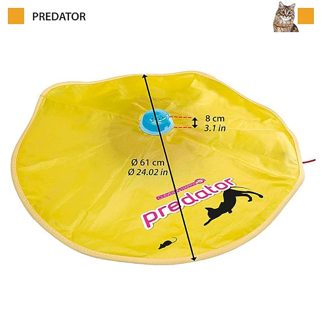 Foto 4 de 7 de Ferplast Juguete para Gatos Predator, Juguete electrónico Interactivo para Gatos, Disco Giratorio