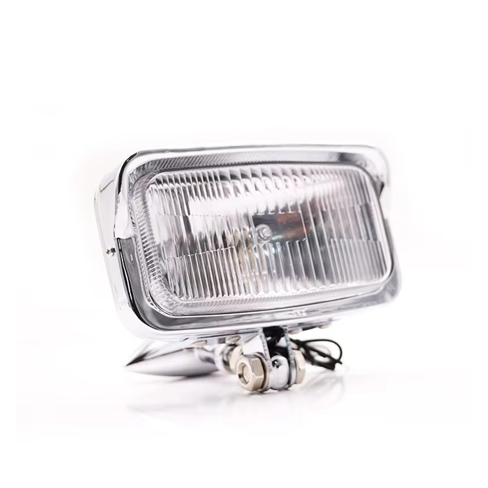 Phare Avant Moto Phare Avant Carré Universel 12 V pour Café pour Racer pour Cruiser pour Chopper Scooter Old School LED Phares Avant