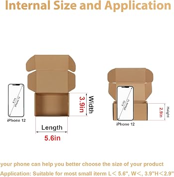 Trwcrt Shipping Boxes 6x4x3 Set of 20, Corrugated Cardboard Box for Packing Small Business, Brown