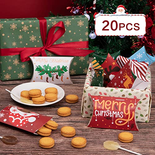 Boite Cadeau Noel (12 x 7.5 cm), 20pcs Boite Papier Kraft Thème de Noel Boîtes à Bonbons avec Autocollants pour Cadeaux de Noel et Décoration de Fête de Noel - Image 3