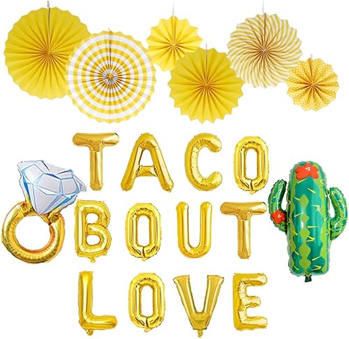 Globos de amor de taco, letrero divertido para fiesta mexicana, boda, compromiso, despedida de soltera, suministros de decoración para despedida de