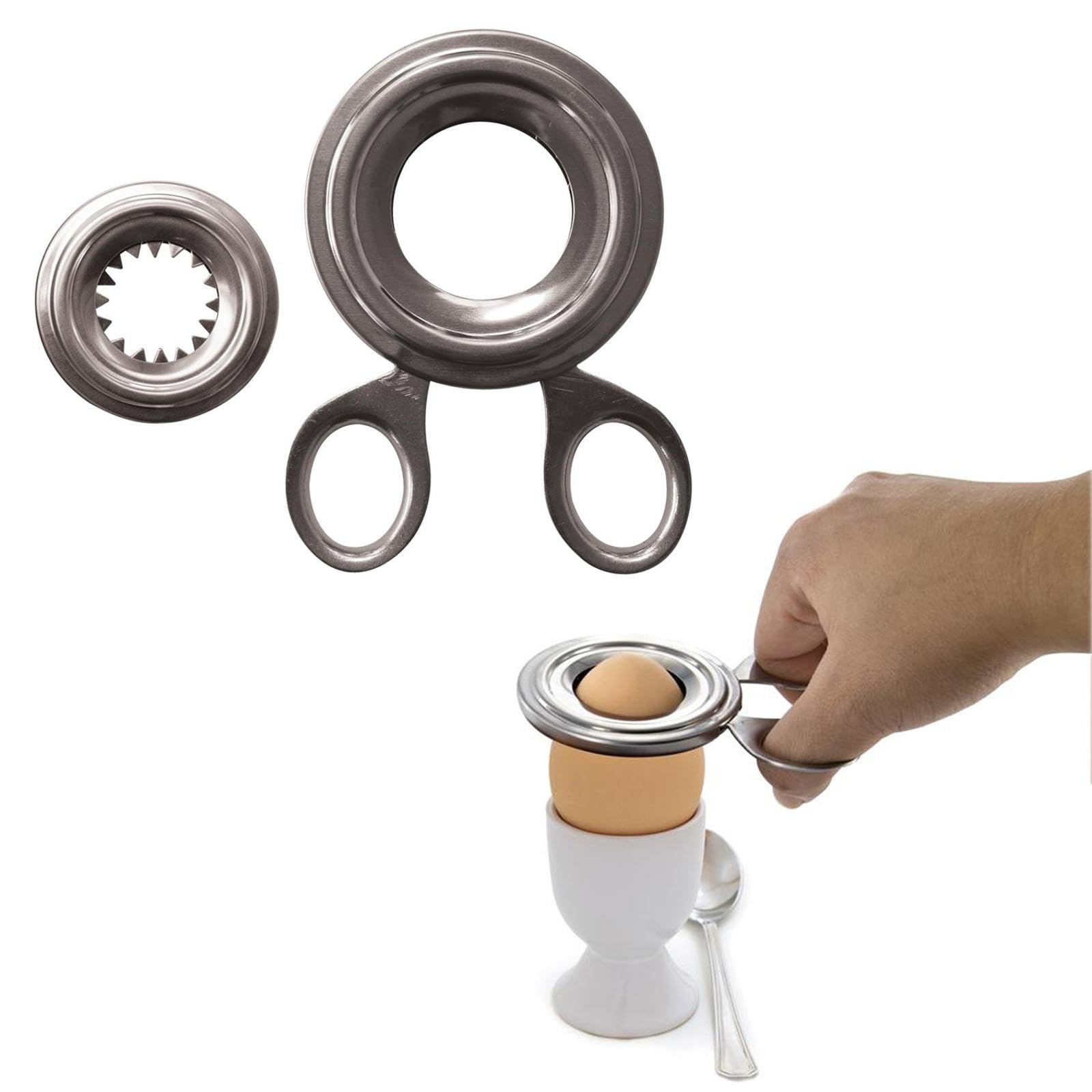 COOK CONCEPT KU6271 Coupe-Œuf Argent - Précision en un Geste pour Œufs Durs et Mous