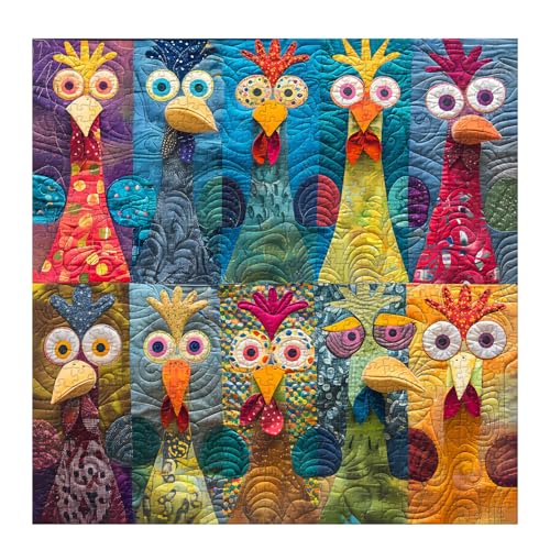 Funny Chickens Puzzles para adultos 1000 piezas, Rompecabezas patchwork de gallo, Colorido rompecabezas de animales como arte de pared para el hogar miniatura 2