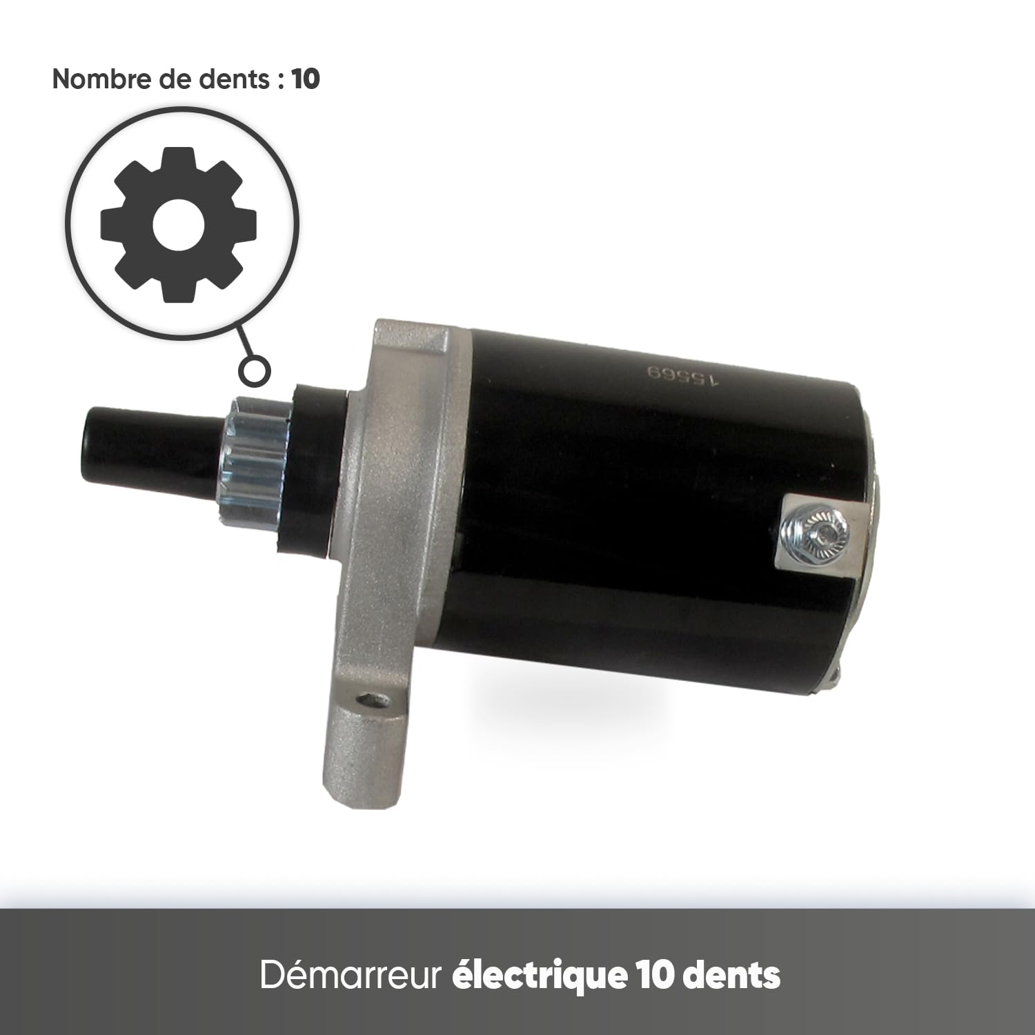 GREENSTAR - Démarreur Electrique - 10 Dents - Pièce De Rechange Adaptable Pour Certains Moteurs Modèles TECUMSEH - Pièce Origine 36914, 37425