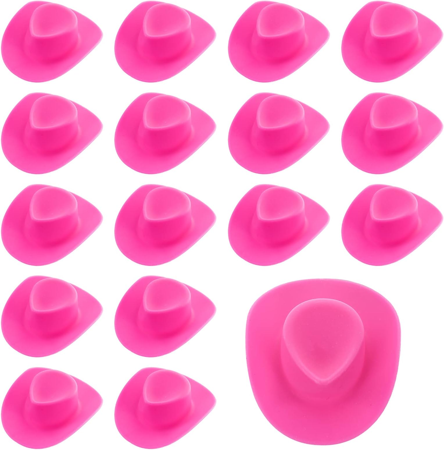 Cobee Dollhouse Miniature Cowboy Hats, 20 Pieces Mini Pink Western Cowgirl Hat Doll Hat Cute Mini Hat for for Doll Dress Up Party Accessories Cake Top DIY Decoration Pretend Play