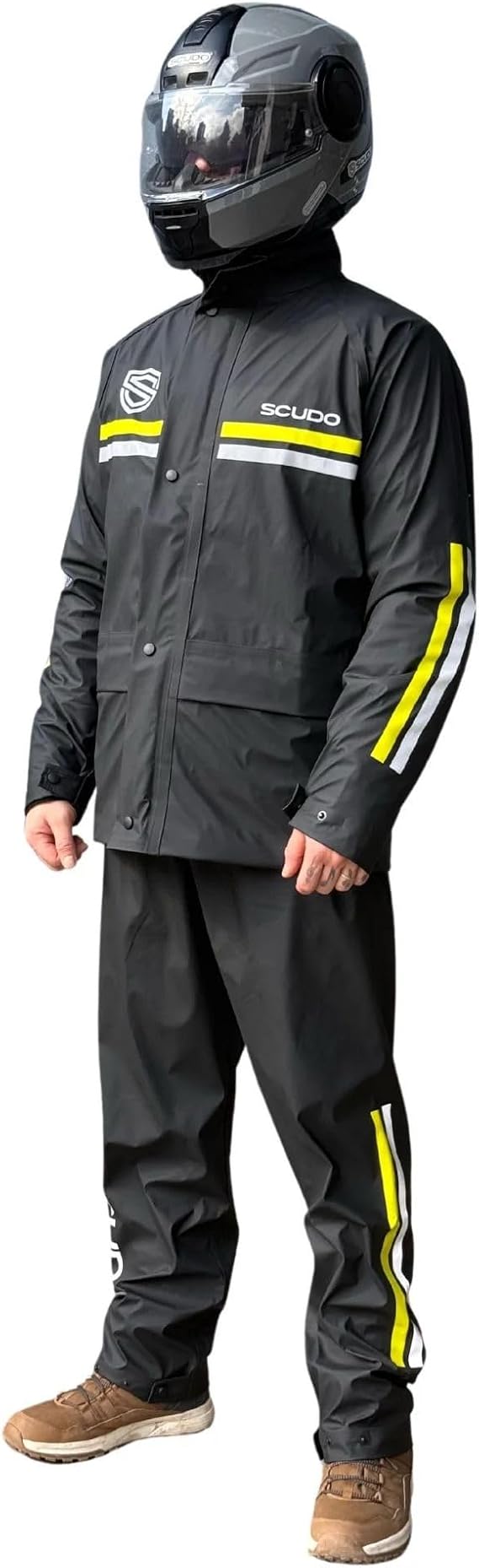 Scudo London Black Bottom Top Set Motorcycle Raincoat Xl