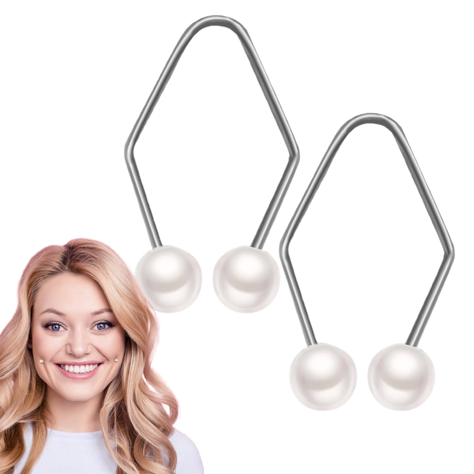 Dimple Makers, 2 Natural Facial Dimple Trainer For Women Girls, Dimple Maker Beads Face Muscle Exerciser For Beautiful Smile