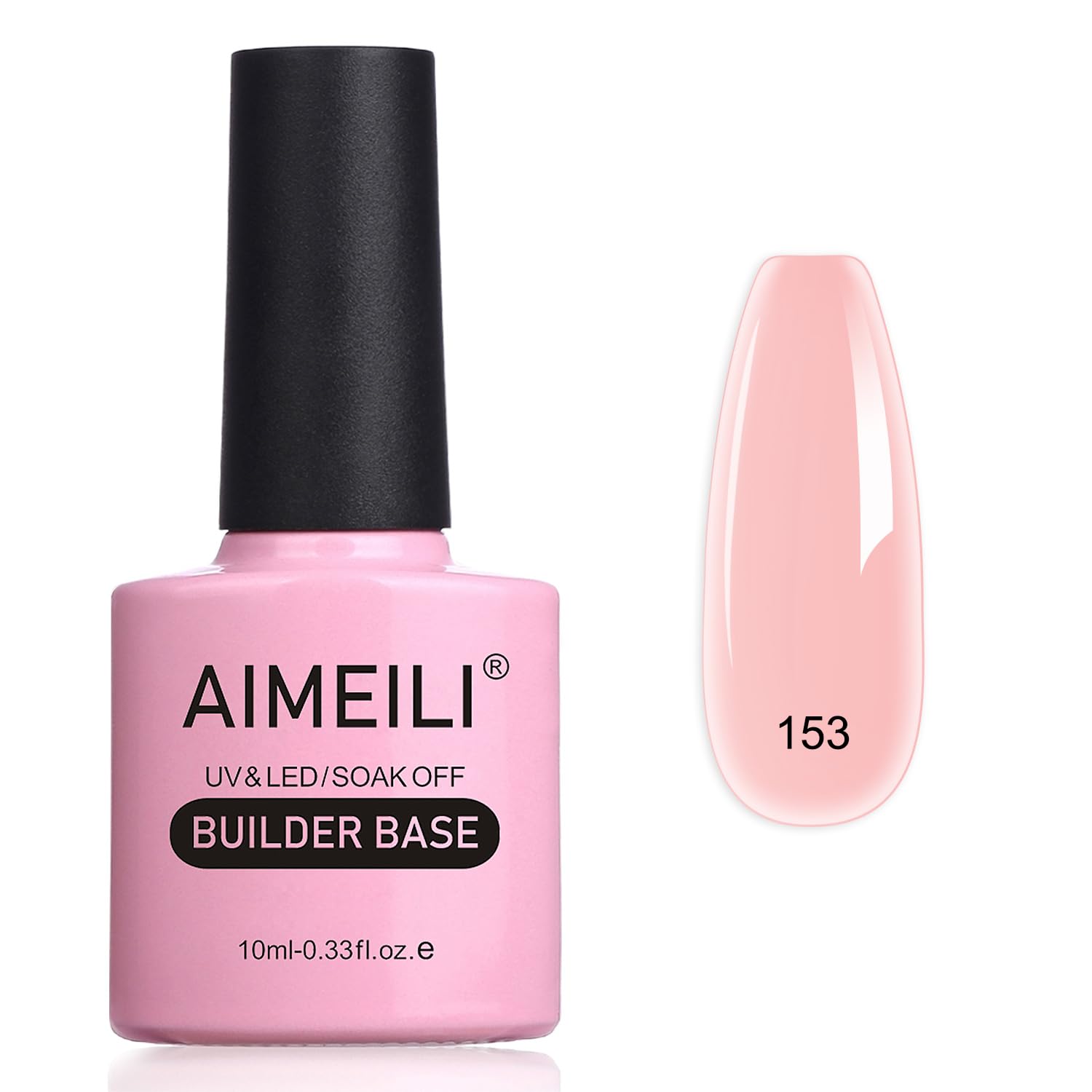 AIMEILI5 in 1 Builder Base Gel, Clear Sheer Color UV LED Gel Nail Polish for Strengthening, Repair, Extension, Long Lasting & Easy to Apply - 10ml, 41g