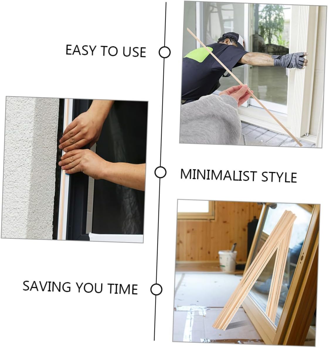 10Pcs Window Molding Trim Wooden Molding Strip for DIY Decor Minimalist Design for Interior and Exterior Use Easy Application for Home Windows