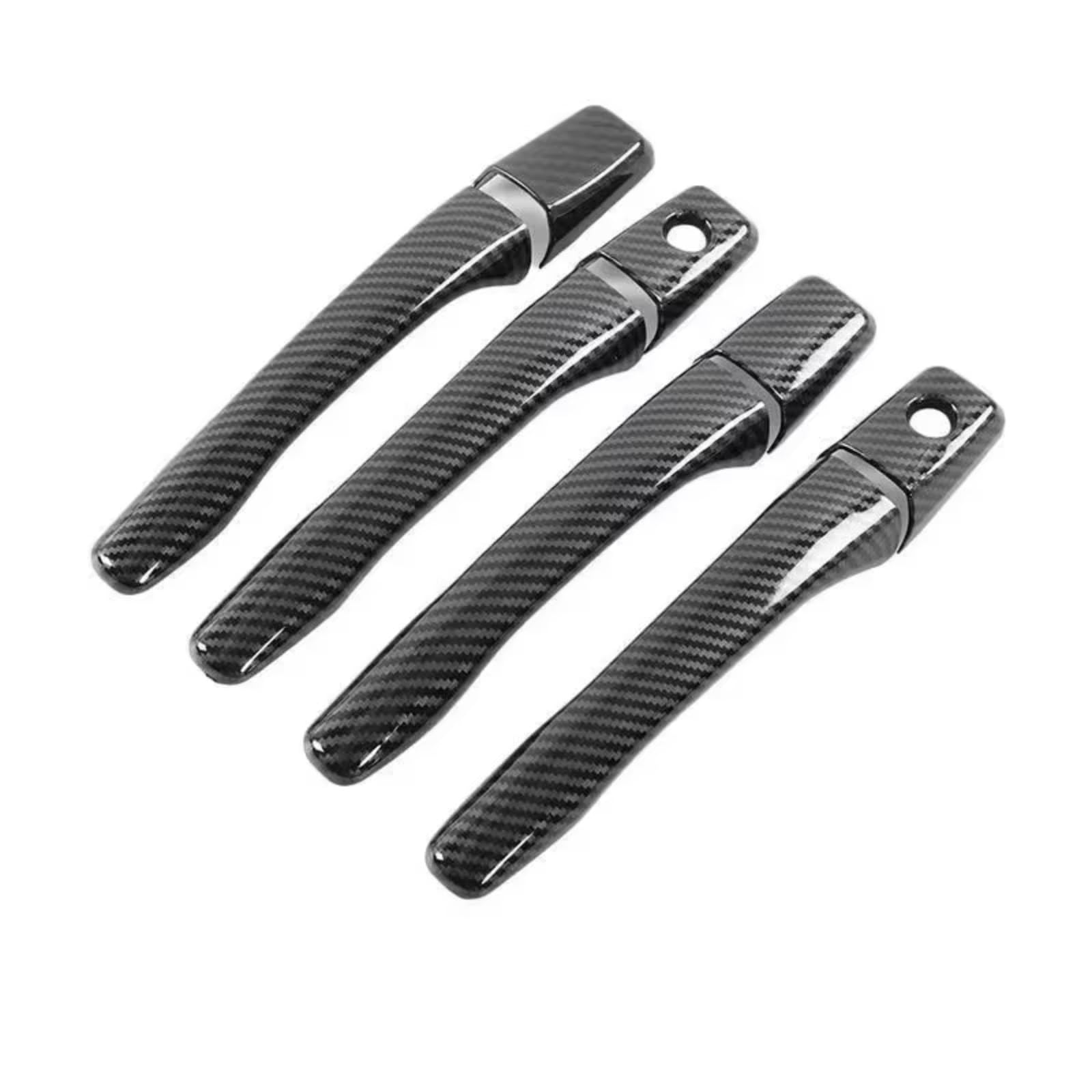 Xiaoyans Carbon 2 Keyholes Car Exterior Door Handles For Mitsubishi For Outlander For Lancer For Mirage For Evolution 2003-2006 Stickers Black Carbon Fiber Car Door Handle Cover(Carbon 2 Keyholes)
