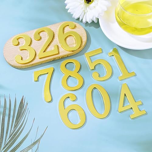 Miniatura 6 de Números de buzón de metal de 3 pulgadas, números de casa de aleación de zinc maciza para exteriores, números de dirección 3D autoadhesivos para