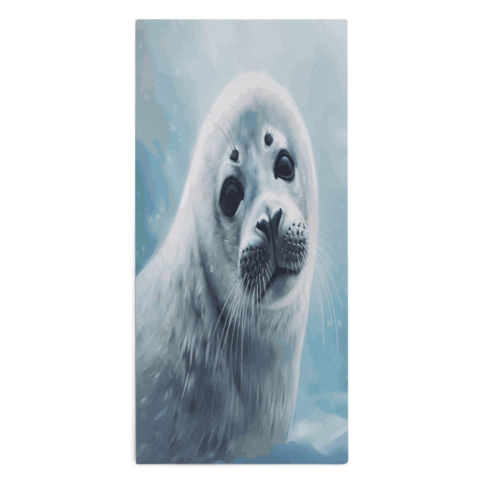 Btcowzrv Style Harp Seal Painting Wallpaper Bath Towel Beach Towels Shower Towel