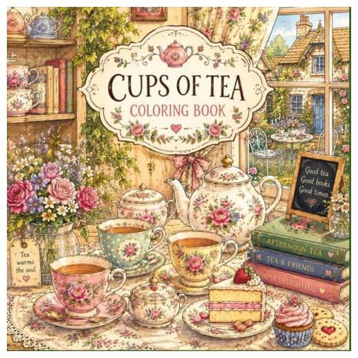 CUPS OF TEA: COLORING BOOK: "Sip, Relax, and Unwind with Every Color" ("Cozy Coffee Shops & Treats Coloring Series")
