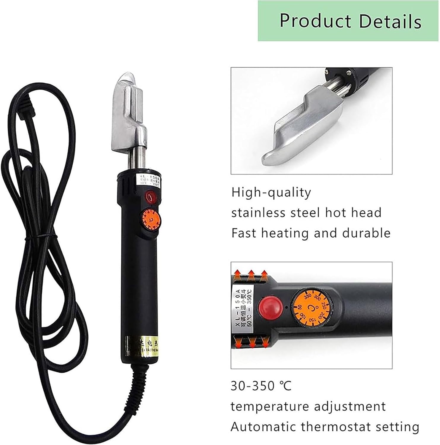 Ferro Da Stiro Elettrico For Pelle, Mini Ferro Da Stiro For Pelle Con Display Digitale, Ferro Da Stiro Termostatico Con Cavo Da 150 W, Con Temperatura Regolabile Da 50 A 350 °C