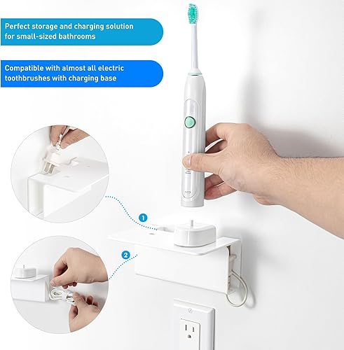 Vista 11 de OAPRIRE Soporte para cepillo de dientes eléctrico para baño, soporte acrílico para cepillos de dientes eléctrico montado en la pared, viene