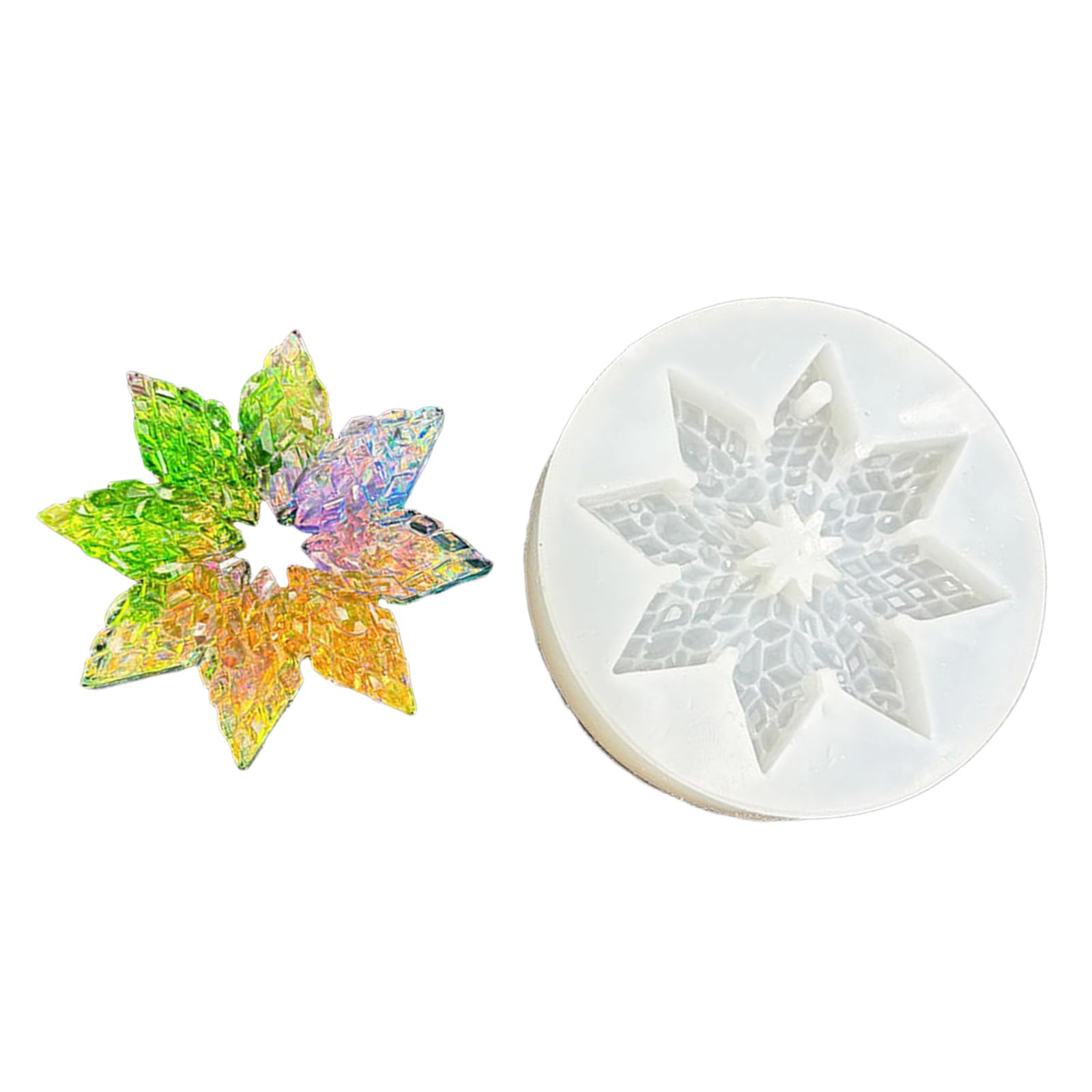 Stampo in silicone creativo a forma fiocco neve per artigianato in resina Decorazione natalizia Portachiavi Ciondolo Creazione stampi Stampo in resina per ornamento ' albero Natale