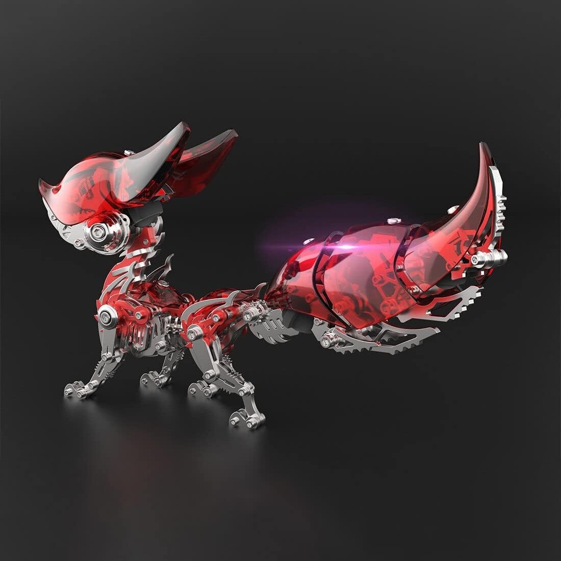 Puzzle metalowe 3D dla dorosłych, zestaw mechanicznych puzzli metalowych lisa, rękodzieło montażowe DIY łamigłówka, dla dorosłych zestawy modeli na biurko zabawki budowlane 339 szt.