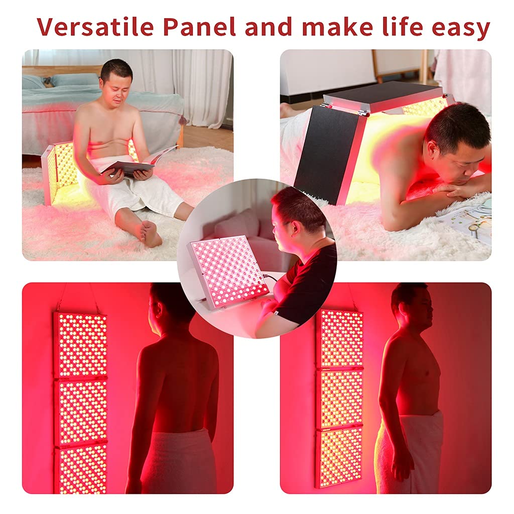 Dispositivo de Terapia de Luz Roja Plegable,Deep Red 660nm e Infrarrojo Cercano 850nm,Panel de Terapia LED Deformable de 135W,para Aliviar el Dolor,Antienvejecimiento de la Piel