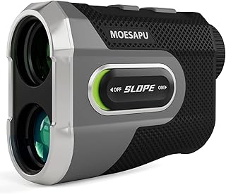 MOESAPU Golf Rangefinder with Golf Cart Magnet, Slope Customizable Golf Range Finder USB Rechargeble Flag Lock & Pulse Vibration, Magnetic Cart Grip