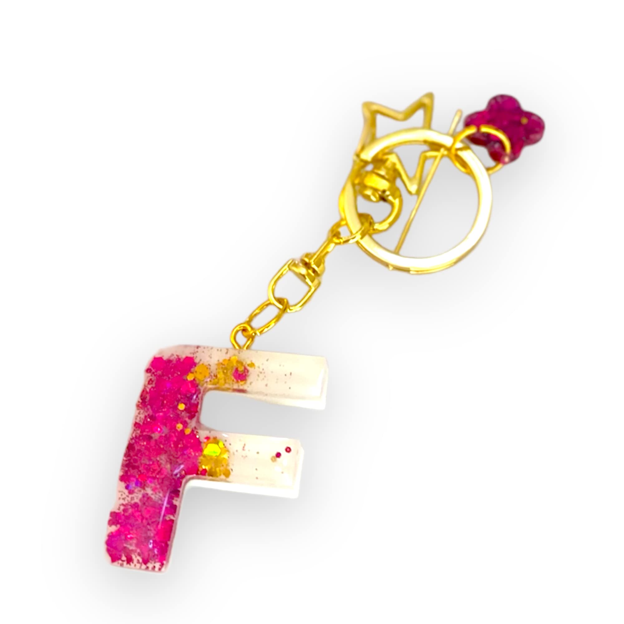 OludenizKey Chain For Letter F, Nice As A Gift, HandMade Resin Product