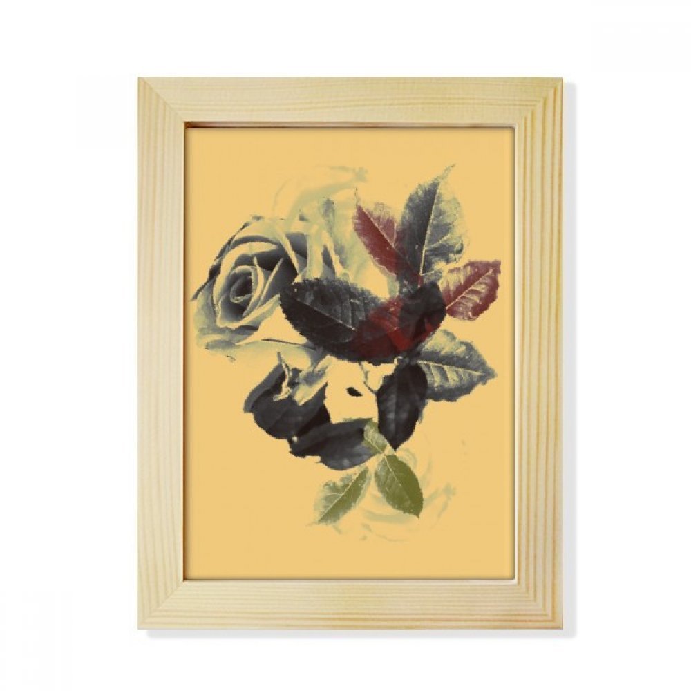 Marco de fotos 6x8 de madera premium con pintura artística de flores de agua DIYthinker