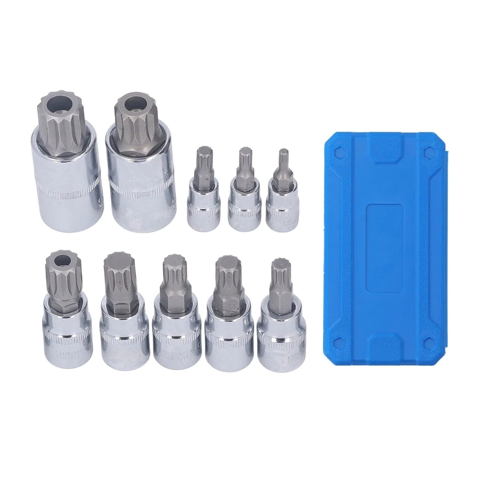 Jeu de douilles à embout cannelé triple carré, 10 pièces