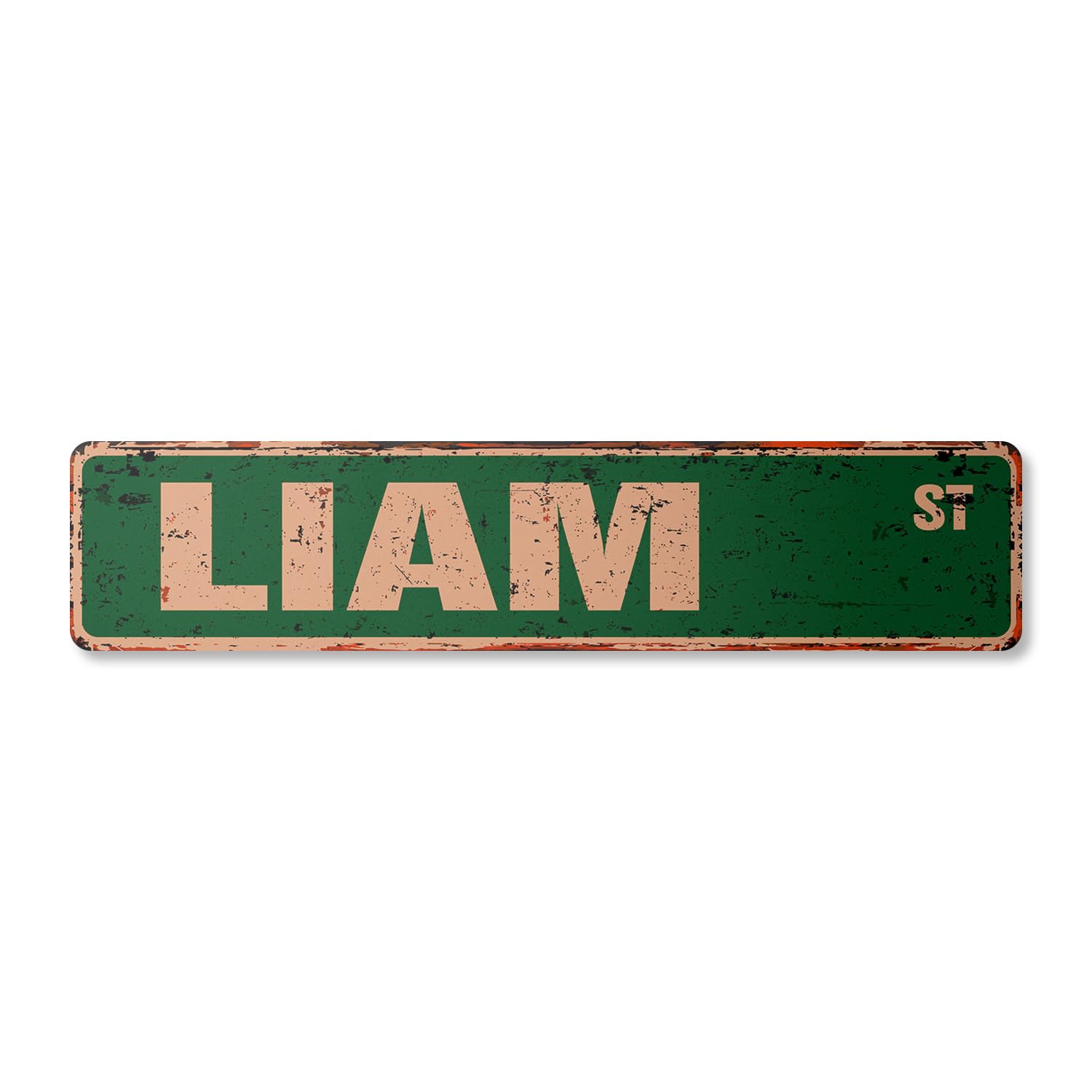 Liam Vintage Plastic Street Sign Childrens Name Room Sign | Indoor/Outdoor | 24" Wide