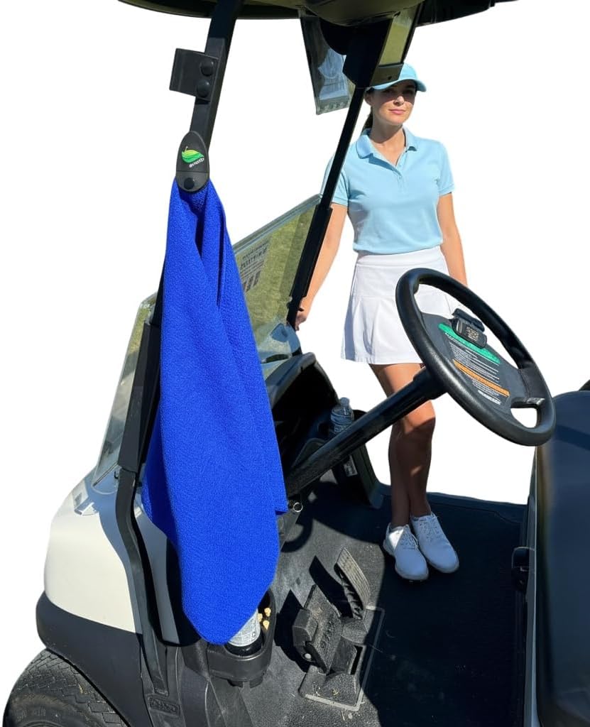 Malo’o Golf Magnetic Microfiber Golf Towels, Oversized 40” x 20” with Wide Center Club Slit, Magnetic Bag Attachment, Colorful Island Designs, 2-Pack