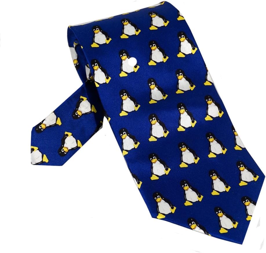 Tie - Blue Silk Necktie - when Linux Lovers look their best