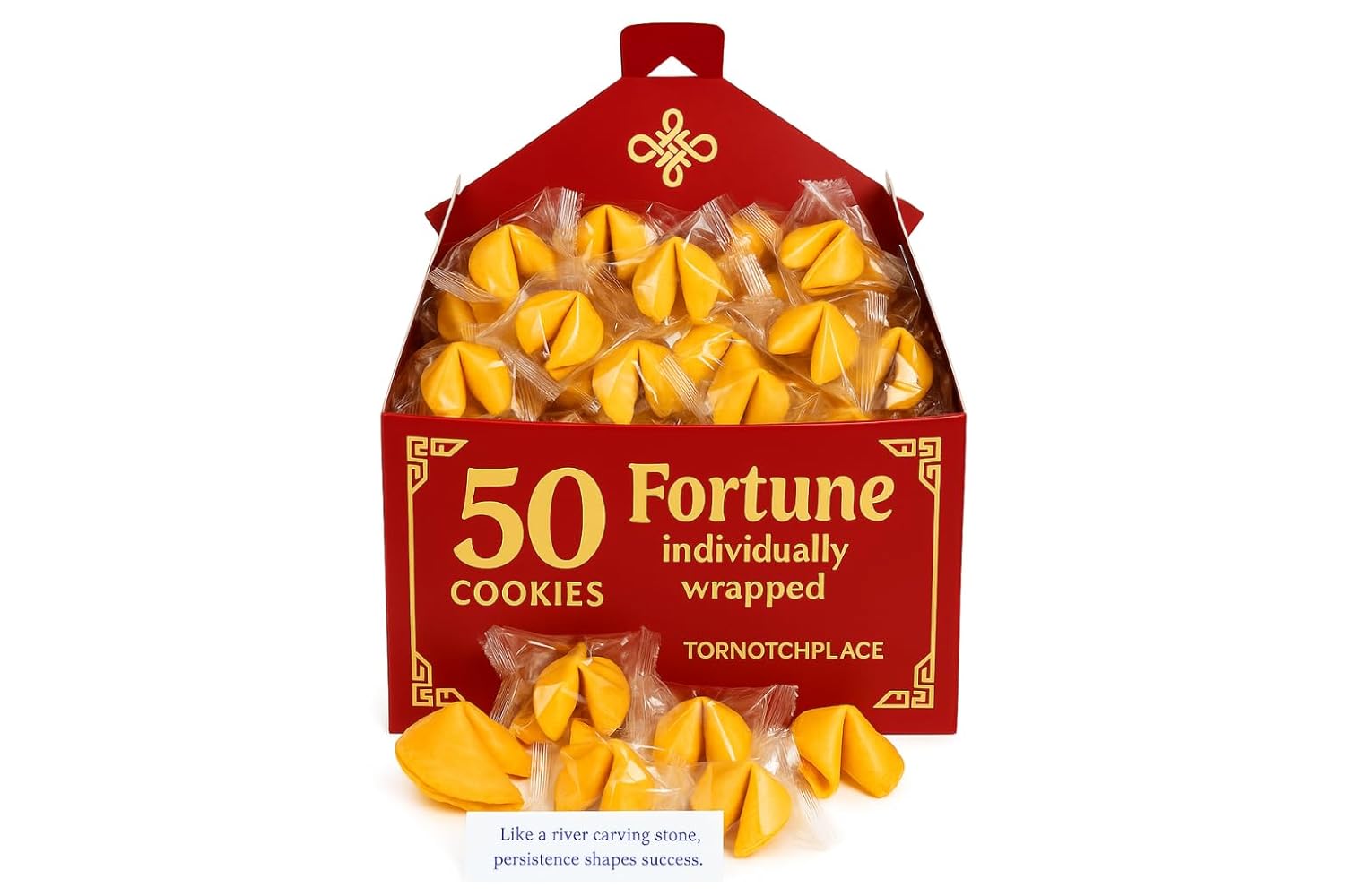 Fortune Cookies, Individually Wrapped, Bulk Pack, Premium USA Made, Vanilla (100 Count, 1 per Count)