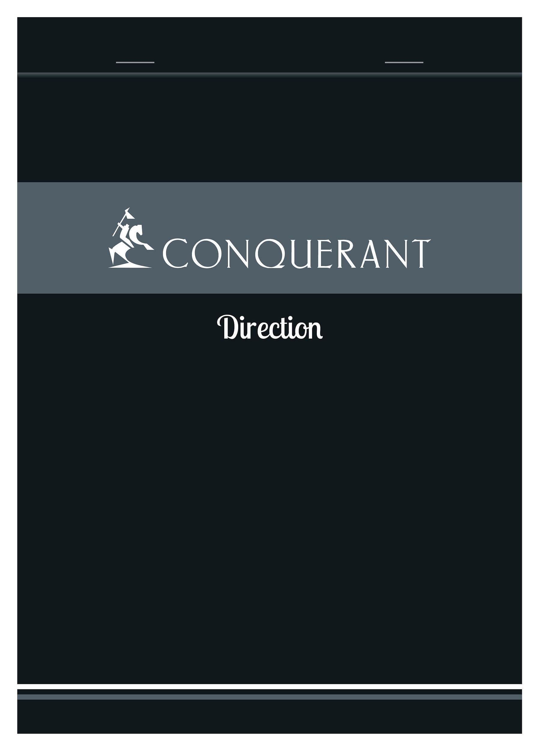 Conquérant Lot de 40 Bloc-Notes Direction A5 Petits Carreaux 5mm 200 Pages Agrafées Tête Couverture Carte Gris