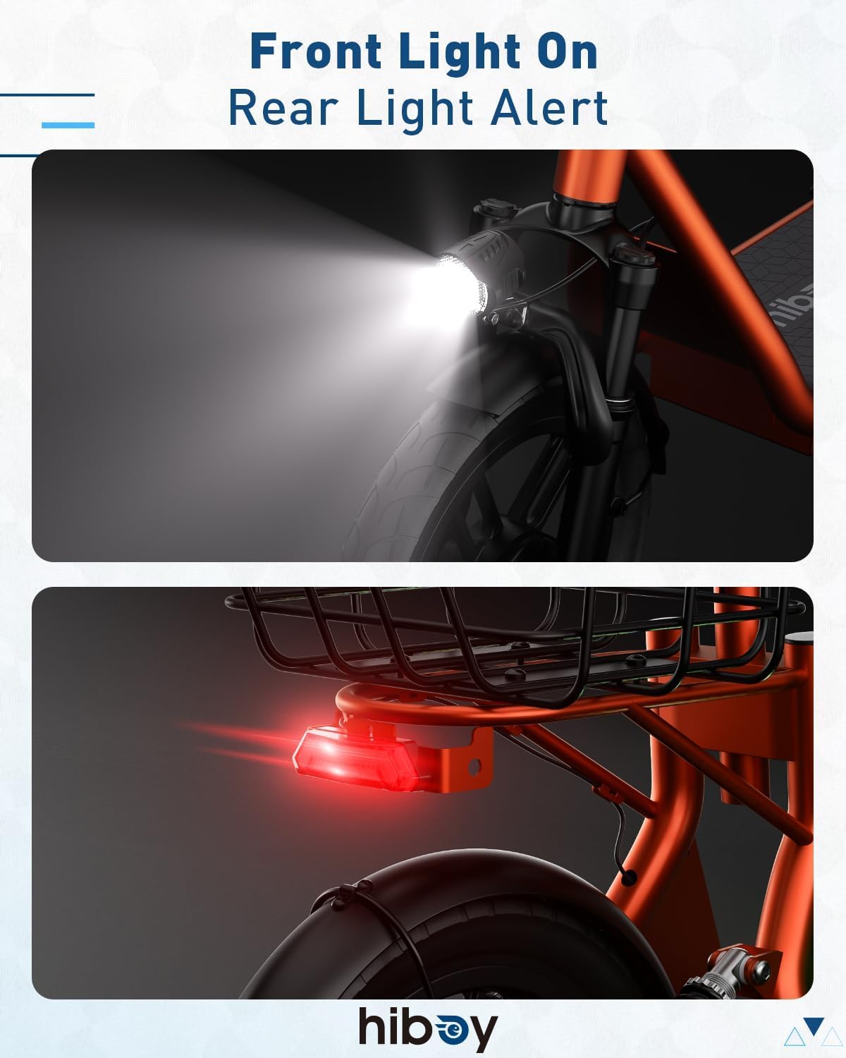 Hiboy Q2 front light and rear light