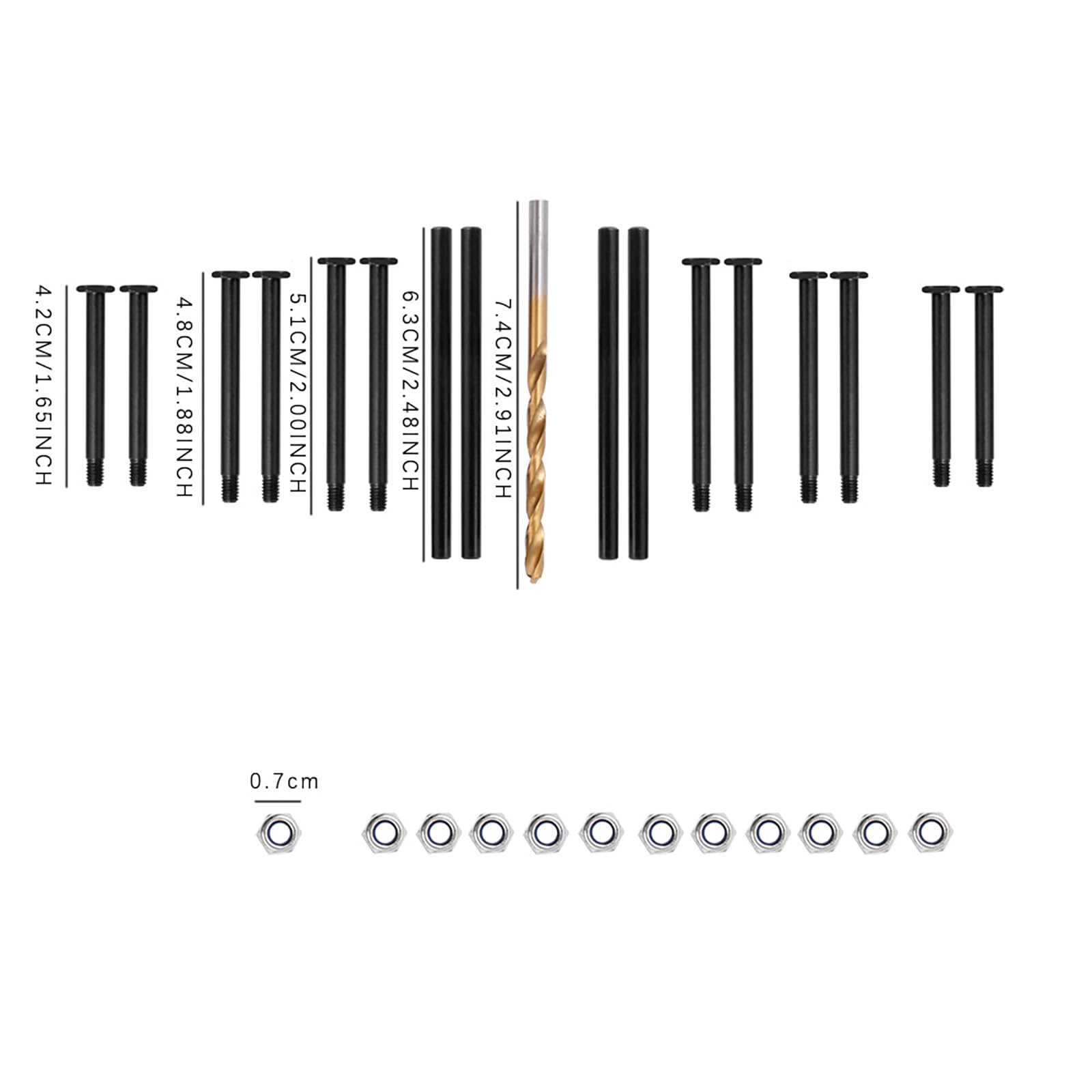 1/8 RC Auto Metallo Anteriore Posteriore Perni di Sospensione per TRAXXAS 1/8 6S MAXX Slash 102076-4 RC Auto