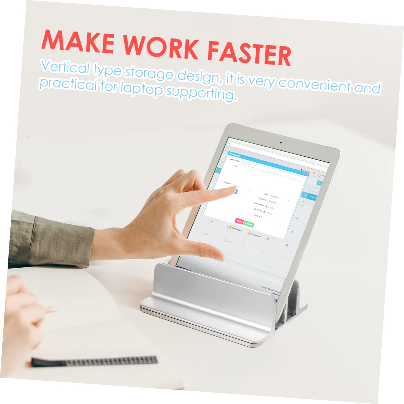 DOITOOL Supporto Verticale per Laptop Doppio Slot Supporto Verticale per Tablet da Scrivania in Lega di Alluminio Regolabile Protezione in Silicone