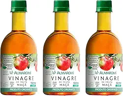 Kit 3 Vinagre Maça Orgânico Acidez Acética 4% Almaromi 400ml