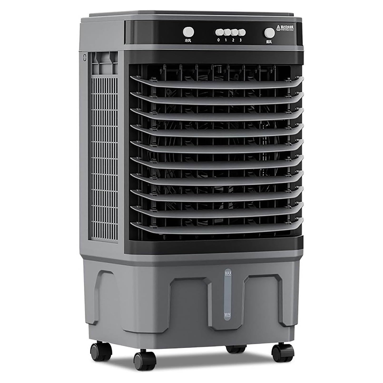 QYANPEN Evaporative Air Cooler, Portable Cooler, Cooling Fan with Remote Control, 12-Hour Timer, 3 Speeds, 120° Oscillation, Indoor Air Conditioner for Home