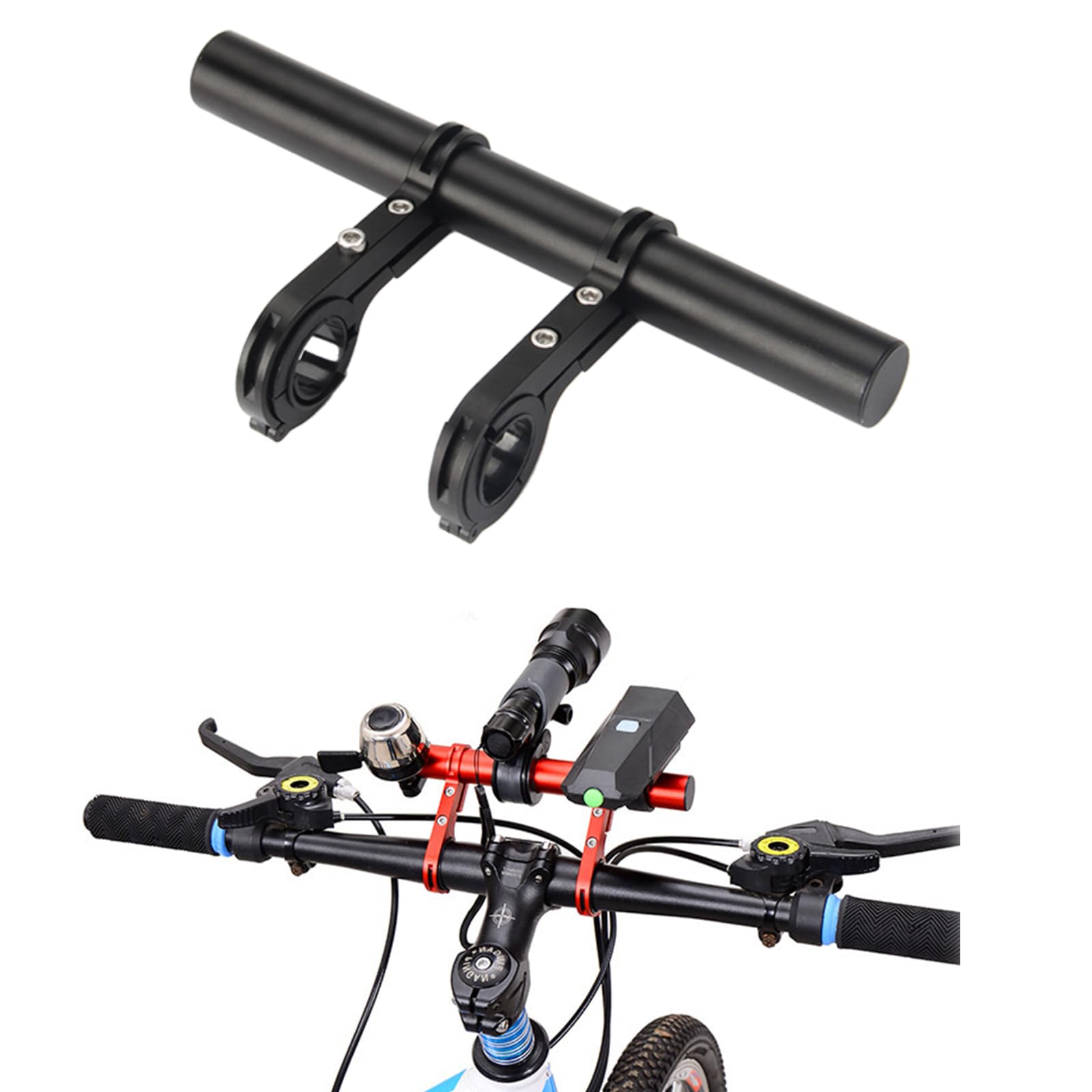 Amazon.co.jp: エクステンションバー 200mm アルミ 自転車ブラケット
