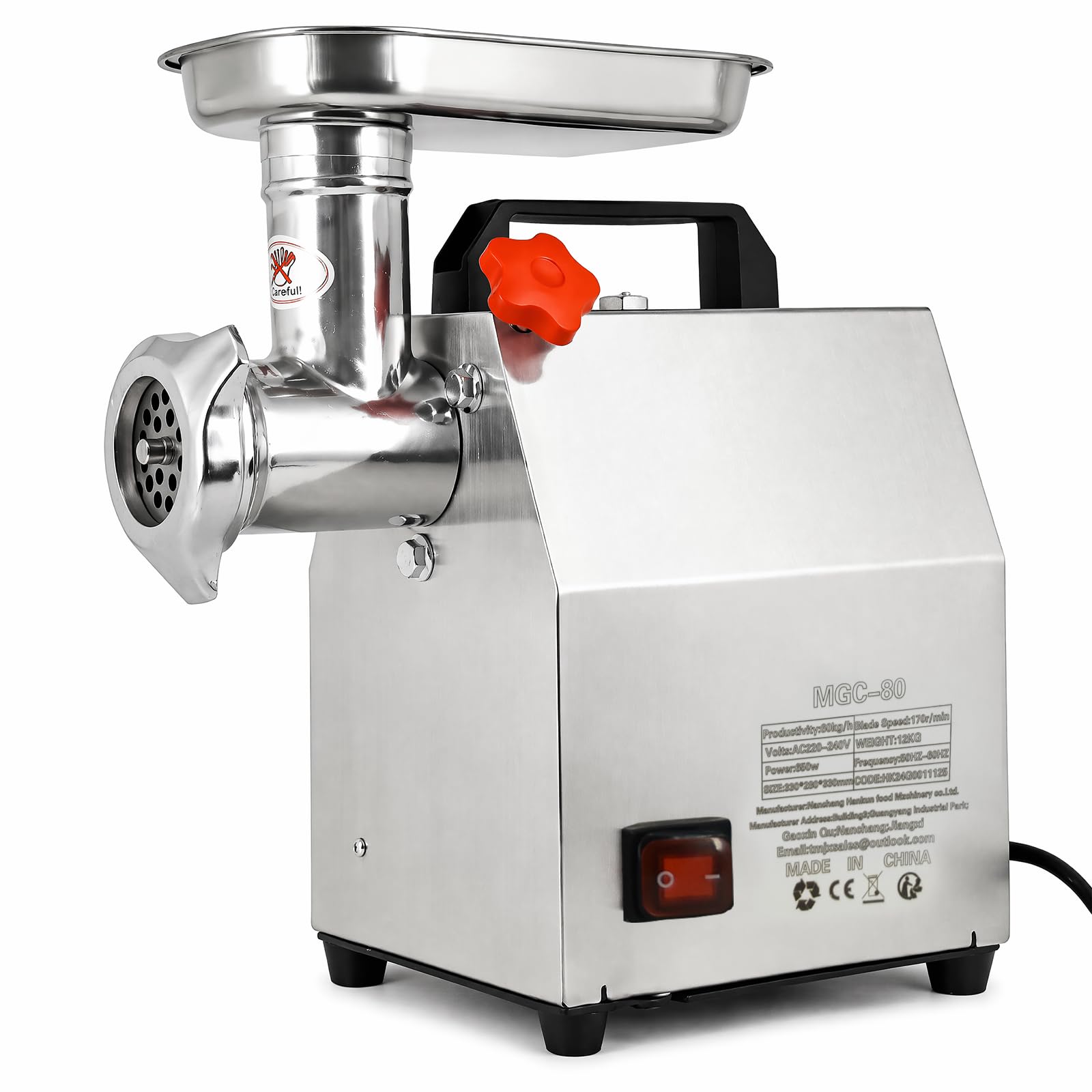TAIMIKO Commercial Electric Meat Grinder Sausage Maker Filler Mincer 60kg/h