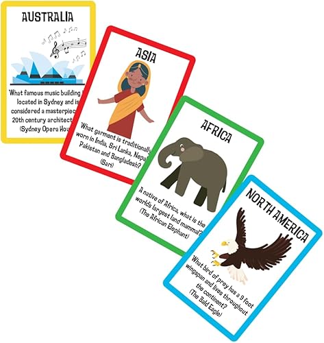 Miniatura 3 de University Games Scholastic The World - Juego de cartas de viaje, perfecto para el aprendizaje de verano para niños, aprende sobre el mundo, para 2