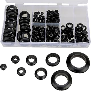 beler 200Pcs Universal Car Rubber Grommet Assortment Electrical Wire Gasket Kit with Storage Case