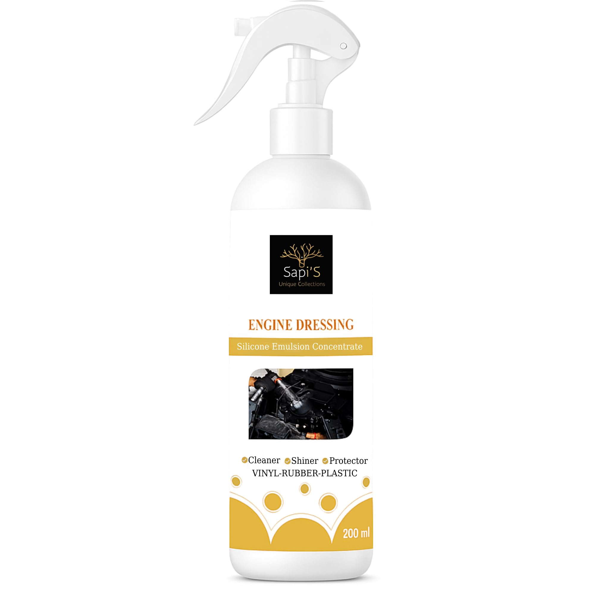 Sapi’s Crafterina Engine Dressing Spray 200ml – Silicone Emulsion Cleaner, High-Gloss Shiner & Long-Lasting Protector for Vinyl, Rubber & Plastic | Anti-Dust, Non-Greasy, Easy Spray Formula-picture-30