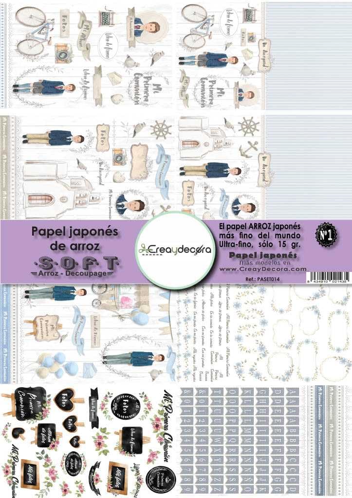 Papel de arroz japonés soft detalles emotivos de Primera Comunión infantil