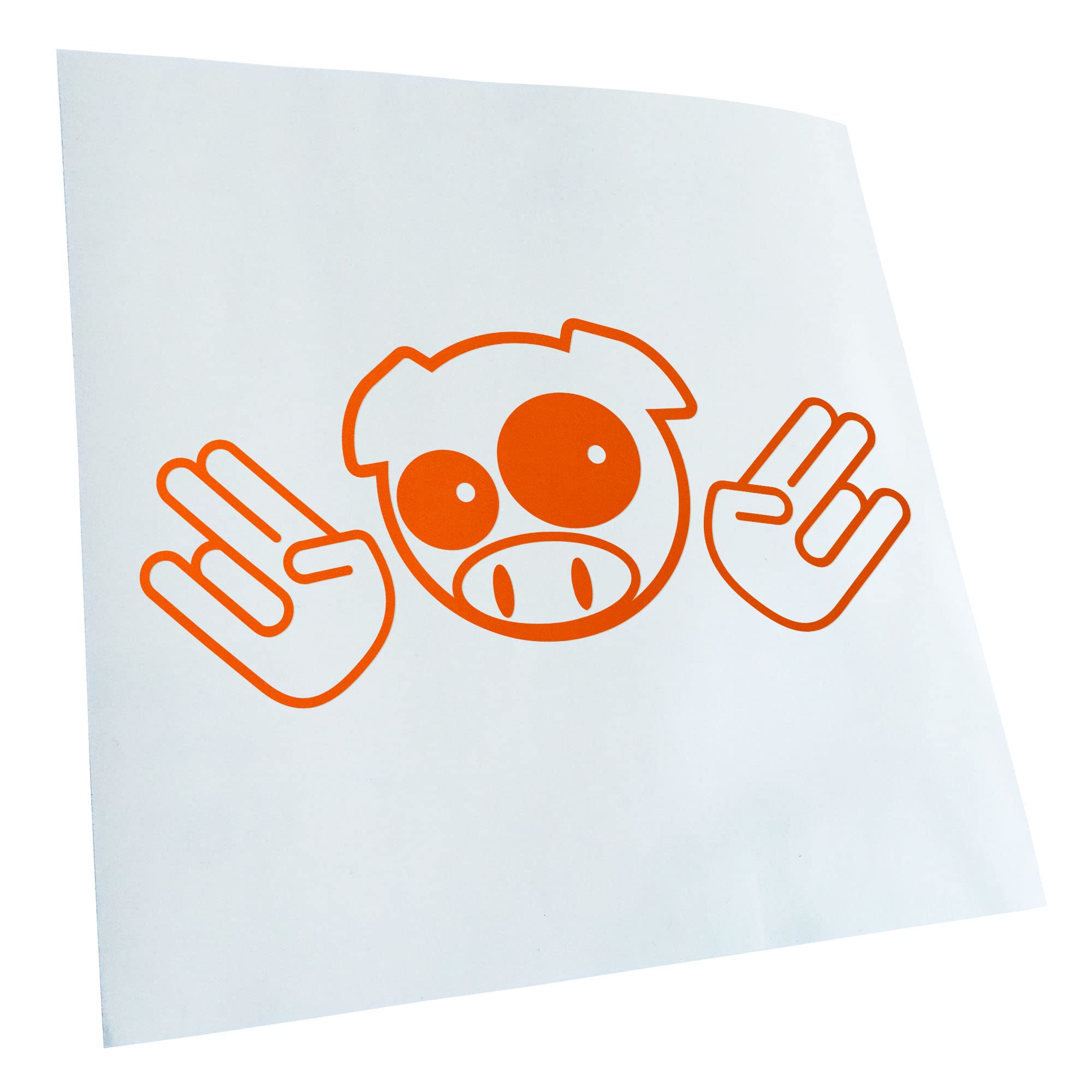 Kiwistar - Car Sticker - Orange - 24 x 24 cm JDM Pig Shocker - Rear Window Car Sticker Weatherproof for Car Truck Moped Truck - Sticker Exterior Self-Adhesive Tuning Accessories for Window Vehicle