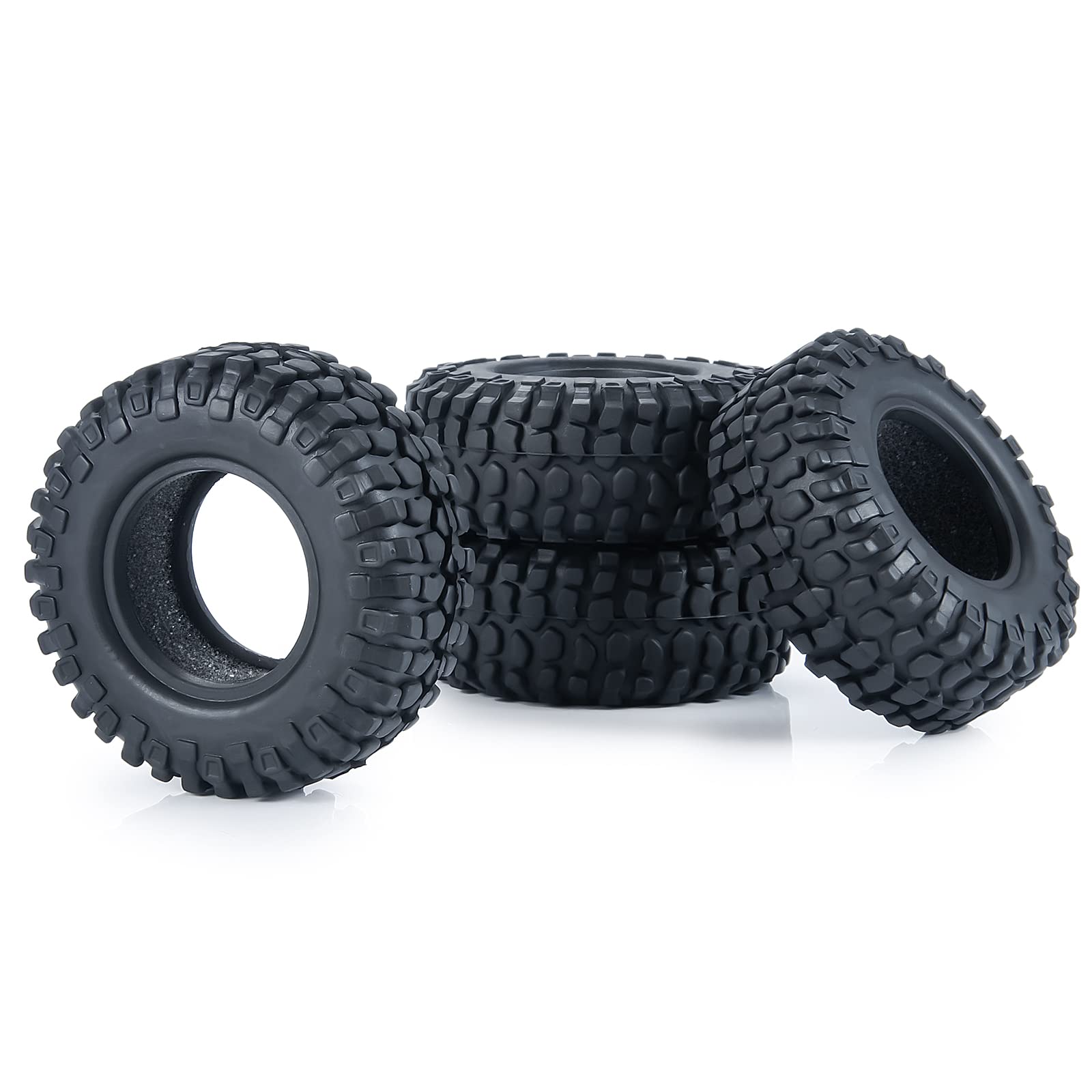 RC 1.0 zachte rubberen crawler autobanden 4 stuks voor alle 1/24 Axial SCX24 AXI00001, AXI00002, AXI00005, AXI90081 Deadbolt RC Crawler Truck Car ( 50mm