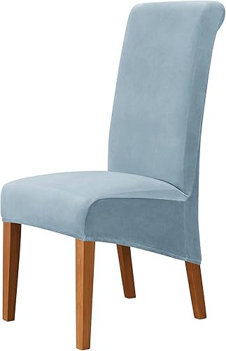 Wangle Fundas elásticas para sillas universales, ajustadas, para sillas de comedor, fundas de terciopelo para el hogar, cocina, comedor, boda, juego
