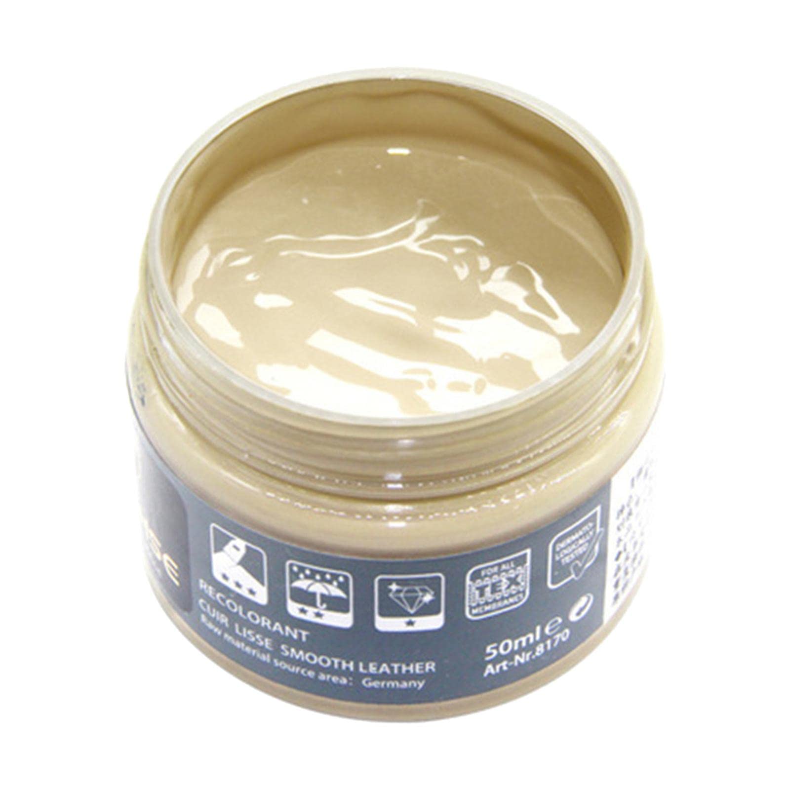 Pâte Recolorante Pour Cuir Blanc - 50 Ml - Pour Canapés, Sacs, Sièges Auto - Facile à Appliquer, Durable - 9