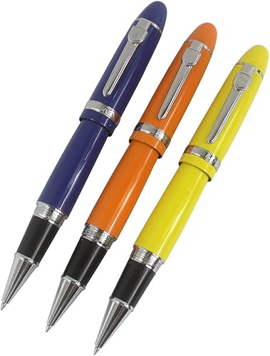 Miniatura 2 de 3 bolígrafos Jinhao 159 Big Barrel Rollerball en 3 colores (azul, naranja, amarillo) juego de bolígrafos que equilibran bien la escritura suave, con