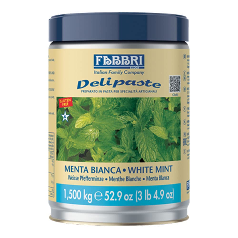 Delipaste White Mint, Flavoring Compound for Gelato, Ice Cream, Soft Serve, Pastry and Confectionary - 1 Tin of 3.3 lb
