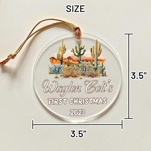 Miniatura 8 de Adornos personalizados de primera Navidad para bebés 2023, adorno del desierto de cactus, adorno de la primera Navidad del bebé, adornos