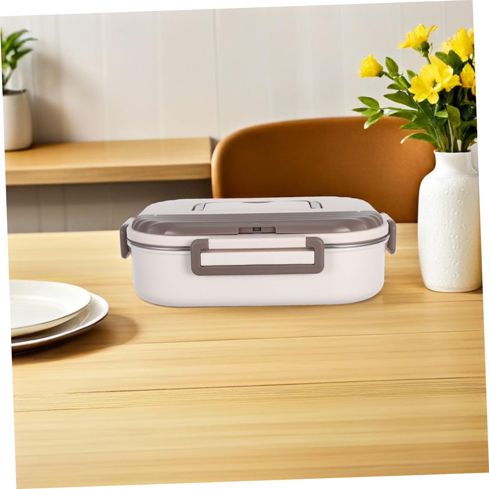 COLLBATH Doppelstöckige Edelstahl Bento Lunchbox Auslaufsicher Brotdose Spülmaschinenfest Vielseitige Aufteilung für Schule Büro Picknick und Reisen